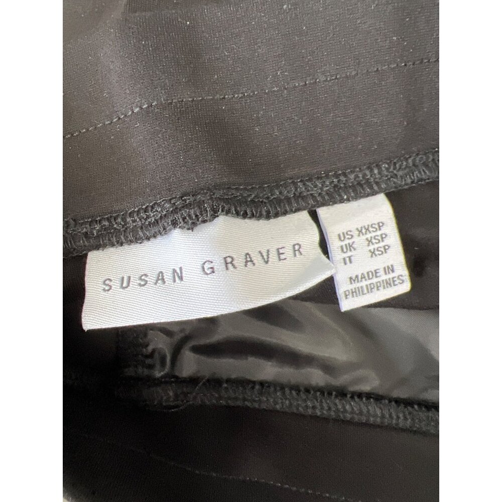 Susan Graver Petite Smart Ponte Knit Slim Leg Pants Black Womens Size XX Small - Picture 3 of 6